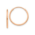 10k Rose Gold Hoop Earrings, Classic Round Polished Design, Lightweight Minimalist Style