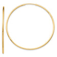 10k Yellow Gold Large Hoop Earrings, Polished Round Tube Style, Minimalist Modern Design