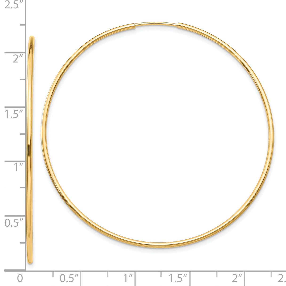 10k Yellow Gold Hoop Earrings, Lightweight Polished Tube Design, Classic Minimalist Style