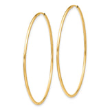 10k Yellow Gold Hoop Earrings, Lightweight Polished Tube Hoops with Minimalist Design for Women