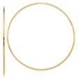 10k Yellow Gold Hoop Earrings, Large Lightweight Endless Design, High Polish Finish