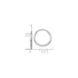 10k White Gold Hoop Earrings, Endless Round Design, Polished Finish, Unisex and Hypoallergenic