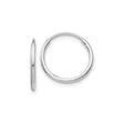 10k White Gold Hoop Earrings, Endless Round Design, Polished Finish, Unisex and Hypoallergenic