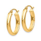 10k Yellow Gold Oval Hoop Earrings, Lightweight Polished Minimalist Design for Women