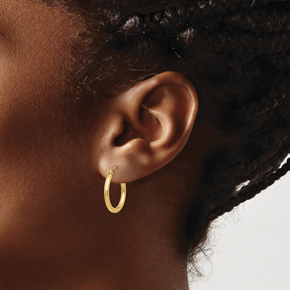 10k Yellow Gold Oval Hoop Earrings, Lightweight Polished Minimalist Design for Women