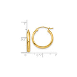 10k Yellow Gold Hoop Earrings, Classic Round Polished Design, Minimalist Style for Women