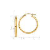 10k Yellow Gold Hoop Earrings, Smooth High Polish Finish, Classic Round Design