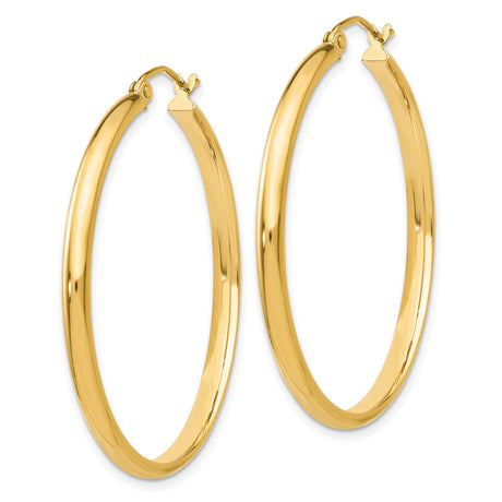 10k Yellow Gold Hoop Earrings, Classic Lightweight Round Design, Minimal Modern Style