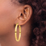 10k Yellow Gold Hoop Earrings, Large Polished Round Style, Minimalist Design for Women