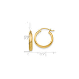 10k Yellow Gold Hoop Earrings, Classic Round Minimalist Tube Style for Women
