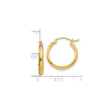 10k Yellow Gold Hoop Earrings, Medium Size Polished Hoops with Hinged Snap Closure for Women