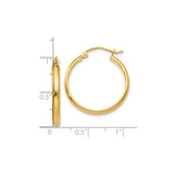 10k Yellow Gold Hoop Earrings, Polished Finish, Classic Tube Style with Snap Closure