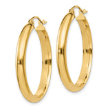 10k Yellow Gold Hoop Earrings, Polished Finish, Classic Round Design, Latch Back Closure