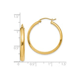 10k Yellow Gold Hoop Earrings, Polished Finish, Classic Round Design, Latch Back Closure
