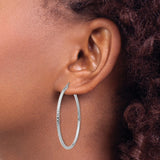 10k White Gold Hoop Earrings with Hammered Textured Finish and Secure Latch Closure