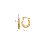 10k Yellow Gold Teardrop Hoop Earrings, Textured Beaded Design, Latch-Back Closure, Lightweight Vintage Style