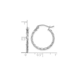 10k White Gold Hoop Earrings, Twisted Spiral Design, Lightweight and Minimalist Style