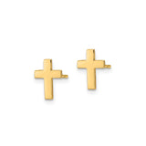 10k Yellow Gold Cross Pendant, Polished Minimalist Faith Symbol Design, Unisex Jewelry