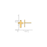 10k Yellow Gold Cross Pendant, Polished Minimalist Faith Symbol Design, Unisex Jewelry