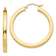 10k Yellow Gold Hoop Earrings, Round Lightweight Design, High-Polish Classic Style for Women