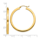 10k Yellow Gold Hoop Earrings, Classic Round Polished Design, Minimalist Everyday Style