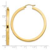 10k Yellow Gold Hoop Earrings, Medium to Large Polished Round Hoops, Minimalist Lightweight Style for Women