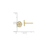 10k Yellow Gold Stud Earrings, Openwork Four-Leaf Clover with Heart-Shaped Leaves, Irish Luck Design