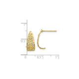 10k Yellow Gold Hoop Earrings with Openwork Floral Design for Women