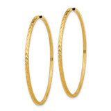 10k Yellow Gold Hoop Earrings, Large Lightweight Chevron Design with Diamond-Cut Texture