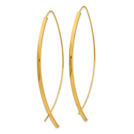 10k Yellow Gold Dangle Earrings, Ichthys Christian Fish Symbol, Minimalist Religious Jewelry