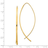 10k Yellow Gold Dangle Earrings, Ichthys Christian Fish Symbol, Minimalist Religious Jewelry