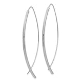 10k White Gold Threader Earrings, Ichthys Christian Fish Symbol, Minimalist Religious Jewelry for Women