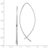 10k White Gold Threader Earrings, Ichthys Christian Fish Symbol, Minimalist Religious Jewelry for Women