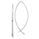 10k White Gold Threader Earrings, Ichthys Christian Fish Symbol, Minimalist Religious Jewelry for Women