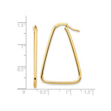 10k Yellow Gold Hoop Earrings, Geometric Trapezoid Shape, Modern Minimalist Style for Women