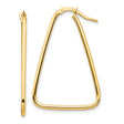 10k Yellow Gold Hoop Earrings, Geometric Trapezoid Shape, Modern Minimalist Style for Women