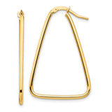 10k Yellow Gold Hoop Earrings, Geometric Trapezoid Shape, Modern Minimalist Style for Women