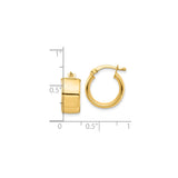 10k Yellow Gold Hoop Earrings, Medium Round Polished Hoops with Hinged Clasp, Minimalist Style