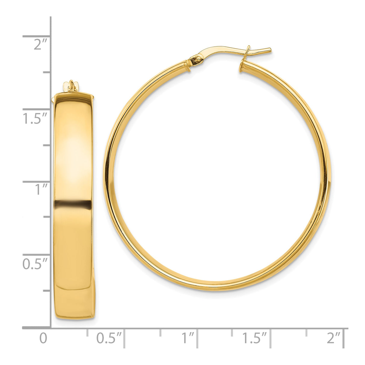 10k Yellow Gold Hoop Earrings, Classic Round Polished Design, Lightweight Minimalist Style for Women