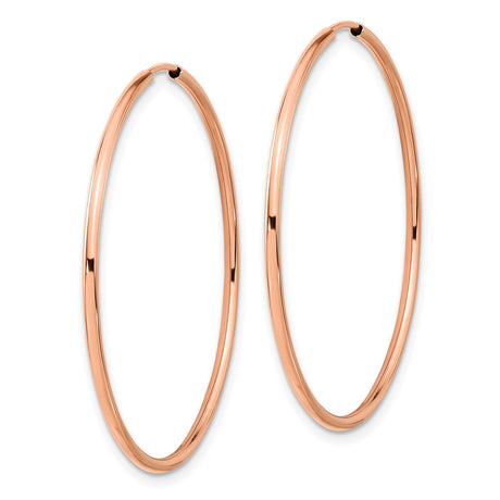 10k Rose Gold Hoop Earrings, Sleek Minimalist Lightweight Design for Women