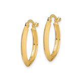10k Yellow Gold Hoop Earrings, Sleek Flat-Edge, Polished Finish, Lightweight Round Style