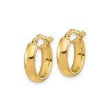 10k Yellow Gold Hoop Earrings, Classic Minimalist Thin Round Design, Latch-Back Closure