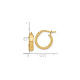 10k Yellow Gold Hoop Earrings, Classic Minimalist Thin Round Design, Latch-Back Closure
