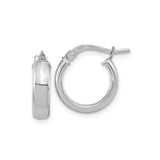 10k White Gold Hoop Earrings, Classic Minimalist Design, Lightweight Everyday Style