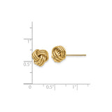 10K Yellow Gold Love Knot Stud Earrings Polished Finish