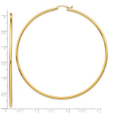 10k Yellow Gold Hoop Earrings, Large Classic Minimalist Design for Women
