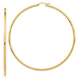 10k Yellow Gold Hoop Earrings, Large Lightweight Polished Tube Design for Women