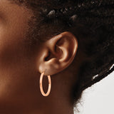 10k Rose Gold Hoop Earrings, Lightweight Smooth Finish, Minimalist Modern Style