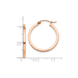 10k Rose Gold Hoop Earrings, Lightweight Smooth Finish, Minimalist Modern Style