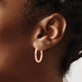 10k Rose Gold Hoop Earrings, High Polish Finish, Lightweight Classic Minimalist Design